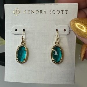 Kendra Scott Lee Gold Drop Earrings in Dichroic Glass color new w/ dust bag